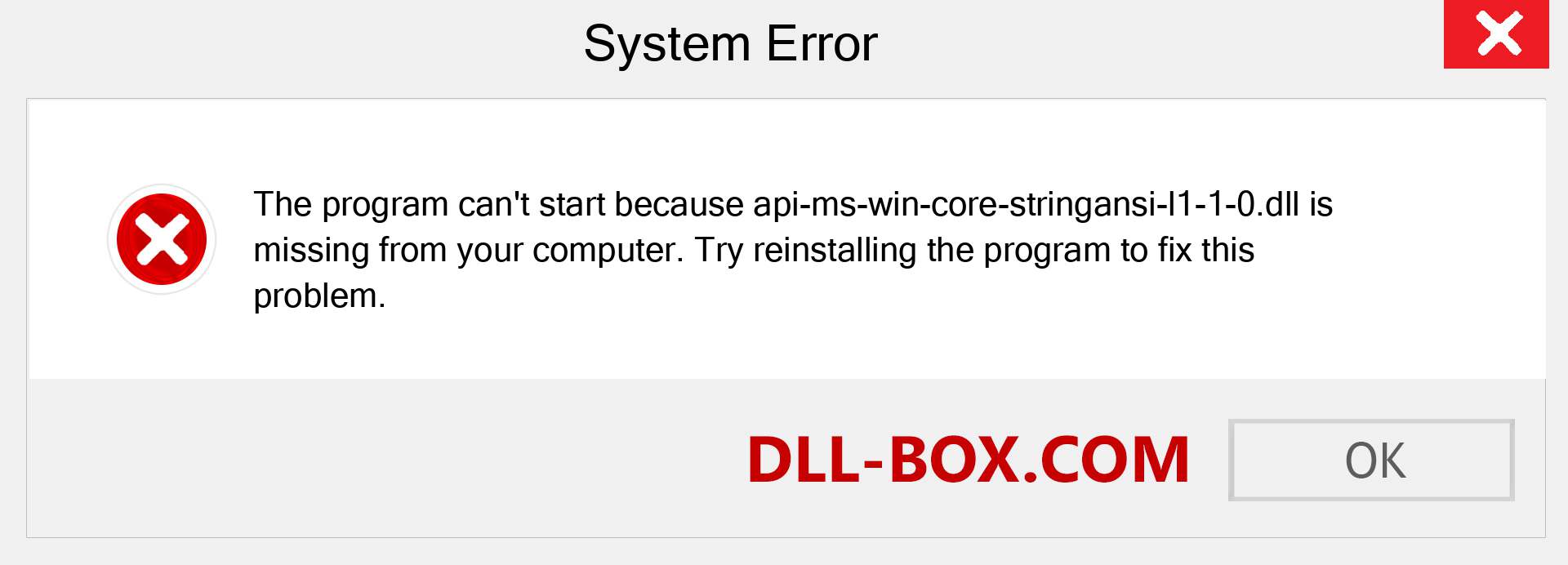  api-ms-win-core-stringansi-l1-1-0.dll file is missing?. Download for Windows 7, 8, 10 - Fix  api-ms-win-core-stringansi-l1-1-0 dll Missing Error on Windows, photos, images